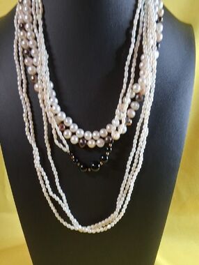 4 Genuine Pearl Necklaces